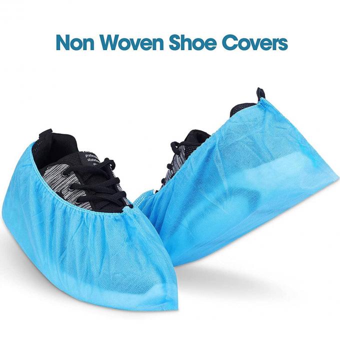 Disposable Non Woven Non Slip Booties Coverings Untuk Rumah Sakit PP CPE Shoe Covers OEM 1