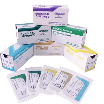 Harga yang pantas Polyglycolic acid ((PGA) Sutures Bedah 910 Vicry Silk Chromic Catgut Nylon Suture Bedah on line