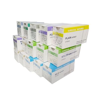 Harga yang pantas Sudut Bedah Nylon Steril Sudut Monofilament Nylon Dengan Jarum Nylon Sutra Catgut Chromic on line