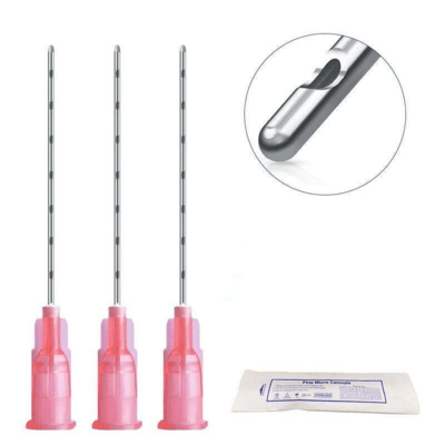 Harga yang pantas Jarum Tumpul Micro Cannula Sertifikasi baja tahan karat Jarum Tumpul untuk Pengisi Kulit & Mesoterapi 30g 27g 25g 23g 21g 18g 50mm on line