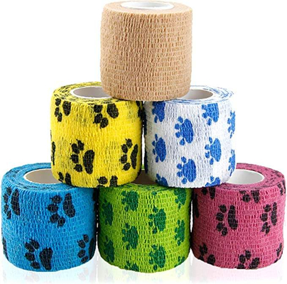 Beli Grosir Self Adhesive Nonwoven Elastic Vet Wrap Dog Paw Bandage Vetraps Cohesive Bandage pembuatan online