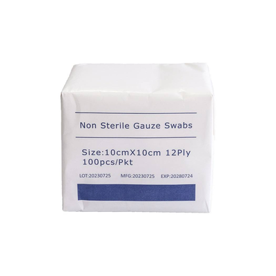 membeli Medical Surgical Gauze Swab Non Steril 10*10cm 12ply 40S Gauze Swab 100pcs/pkt Untuk digunakan di rumah sakit pembuatan online