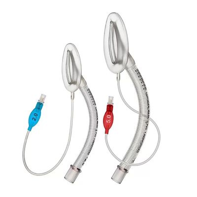 Harga yang pantas Masker kelenjar pembuangan yang diperkuat saluran udara LMA Kelas Medis Silicone Cuff Tabung PVC bening dengan kawat baja Kelas II Konsumsi anestesi on line