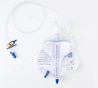 Harga yang pantas Kantong drainase urinemeter dengan botol pengukuran Pengumpulan sekali pakai Bahan PVC kelas medis Kantong urinemeter CE ISO on line