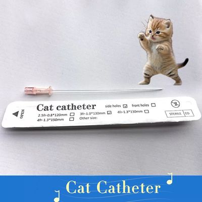 Harga yang pantas Kateter Urin Hewan Veteriner 1.0Mm dan 1.3Mm Perlengkapan Hewan Sekali Pakai Kateter Urin Kucing untuk Kucing on line