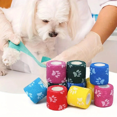 Harga yang pantas Perban Cakar Anjing Elastis Non-Woven Perekat Sendiri Vetraps Perban Kohesif Perban Olahraga Perekat Sendiri Elastis Non-Woven Berwarna Vet Wrap on line