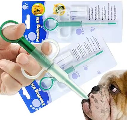 Harga yang pantas Dispenser Obat Hewan Plastik Grade Medis Bersertifikat CE Tipe Suntikan dengan Ujung Silikon untuk Anjing Kucing on line