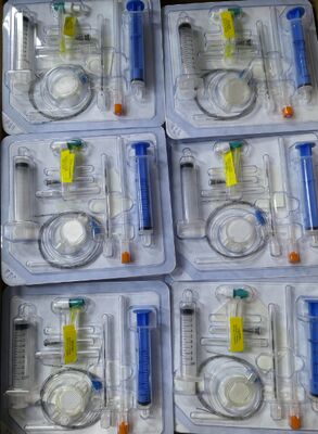 Harga yang pantas Kit CVC steril dengan Kateter Double-Lumen 8 Fr x 20 cm dan Jarum Pengantar 18 GA untuk ICU dan penggunaan bedah on line