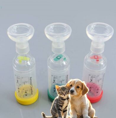 Harga yang pantas Spacer Inhaler Polimer Anti-Statis dengan Katup Resistansi Rendah dan Indikator Aliran Visual untuk Ruang Aerosol Hewan on line