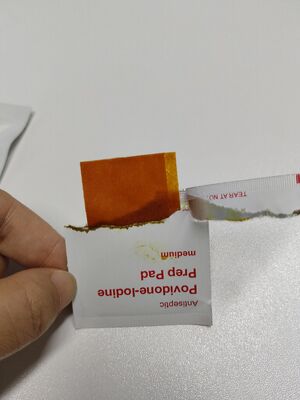 Harga yang pantas Swabs Povidone-Iodine yang sangat tebal dengan masa simpan 3 tahun dalam kemasan foil-poch untuk perawatan luka yang steril on line