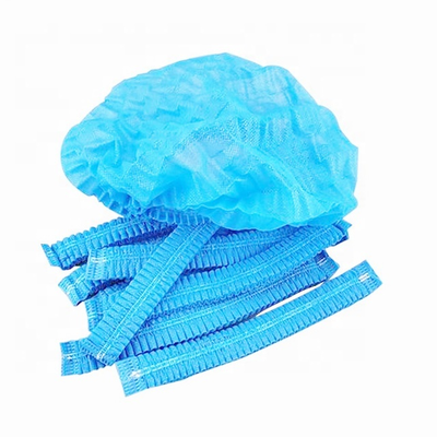 Harga yang pantas Penutup Kepala Medis Sekali Pakai Mob Non Woven Strip Cap Bouffant Head Cover Topi Dokter Perawat Bedah Klip Ganda On line
