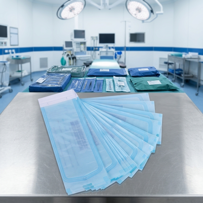 Harga yang pantas 90*260mm Self Heat Sealing Sterilization Packaging Bags Roll Sterilizer Bag Untuk Penggunaan Medis / Dental / Kecantikan On line