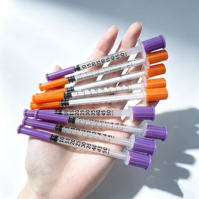 Harga yang pantas Siring insulin sekali pakai 0,5cc 1cc Medical Etral Thin Wall Insulin Syringes dengan warna yang disesuaikan On line